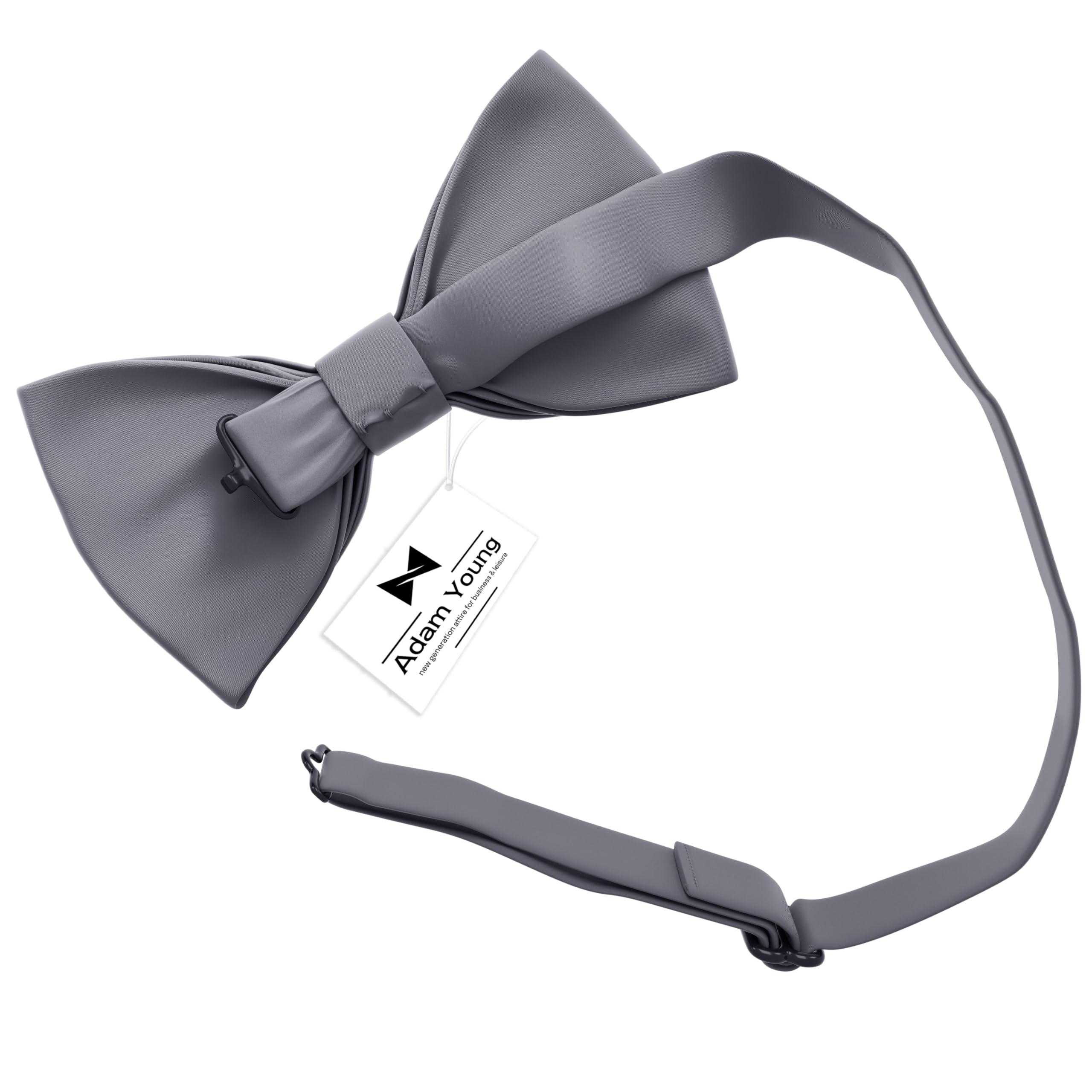 Adam Young Men's Bow Ties Pre-Tied Style Formal Satin Classic Bowtie for Tuxedo Faux Silk - Image 3