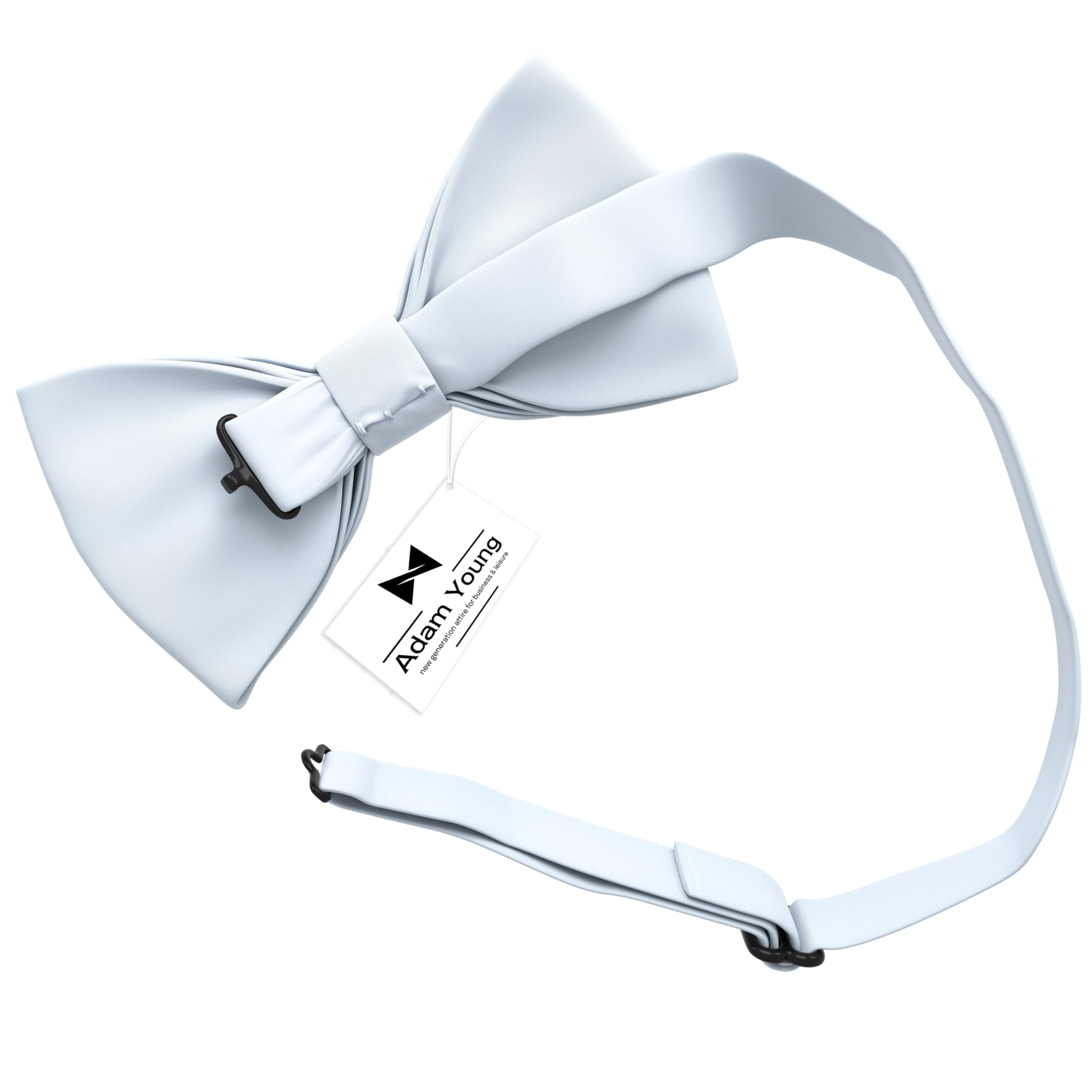 Adam Young Men's Bow Ties Pre-Tied Style Formal Satin Classic Bowtie for Tuxedo Faux Silk - Image 3