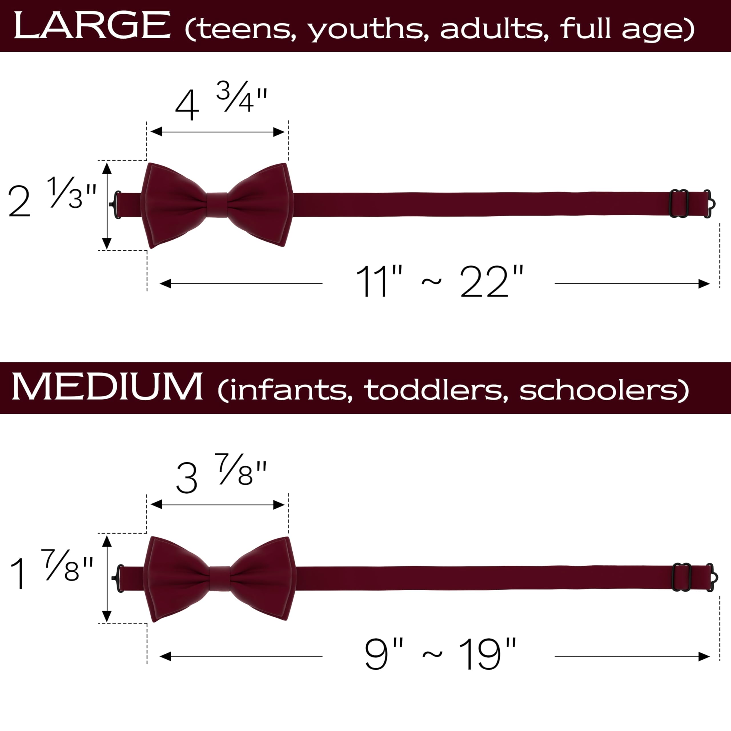Adam Young Men's Bow Ties Pre-Tied Style Formal Satin Classic Bowtie for Tuxedo Faux Silk - Image 5