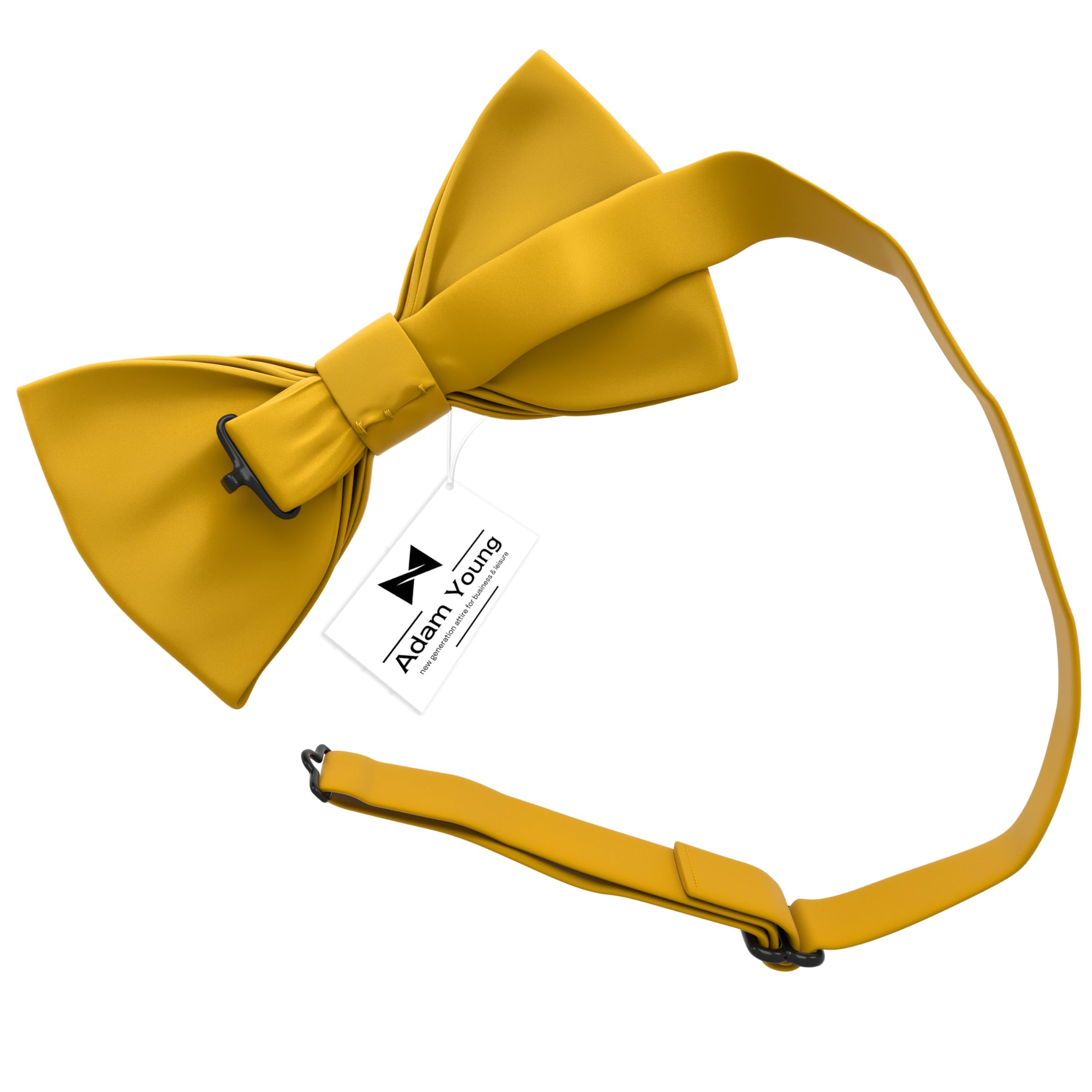 Adam Young Men's Bow Ties Pre-Tied Style Formal Satin Classic Bowtie for Tuxedo Faux Silk - Image 3