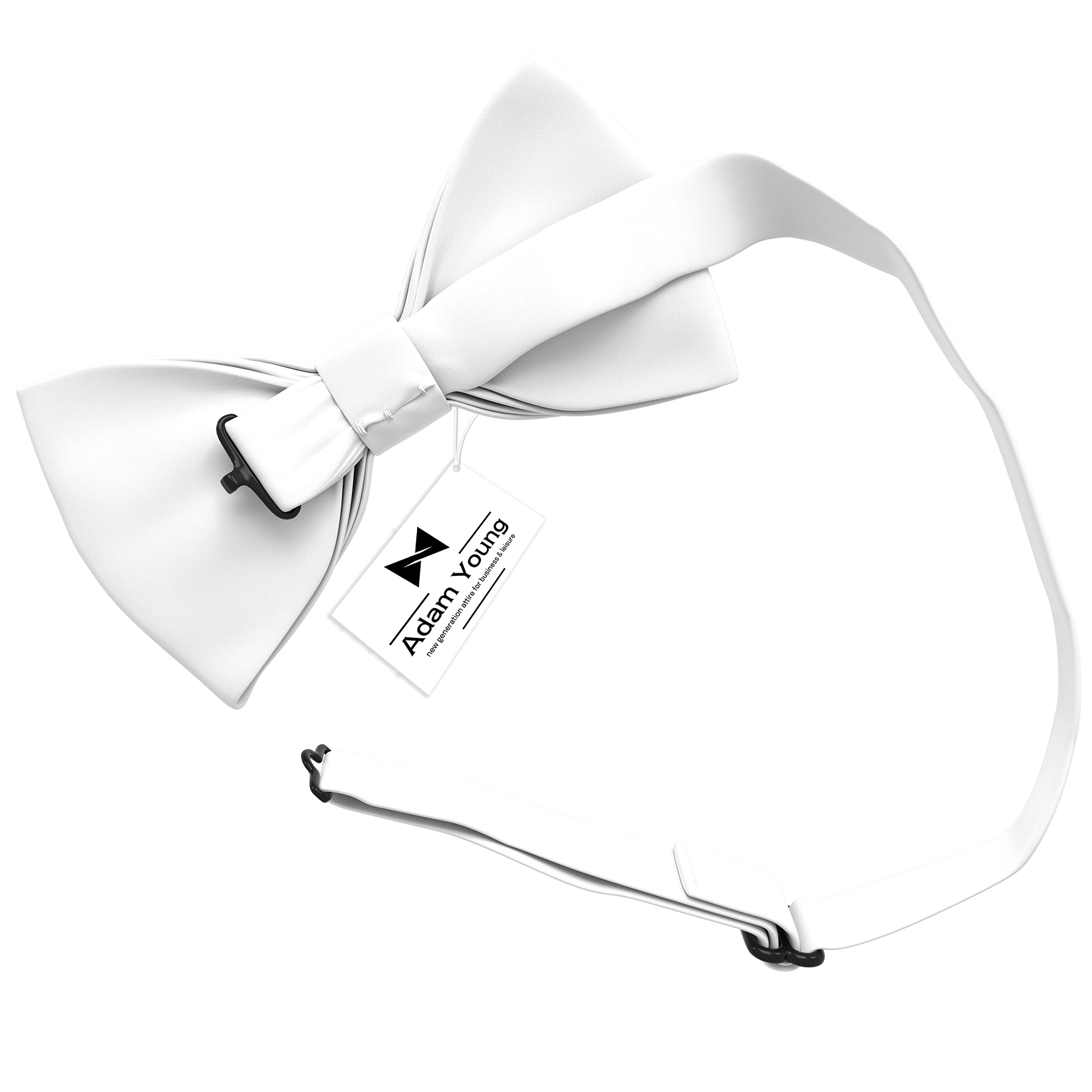 Adam Young Men's Bow Ties Pre-Tied Style Formal Satin Classic Bowtie for Tuxedo Faux Silk - Image 3