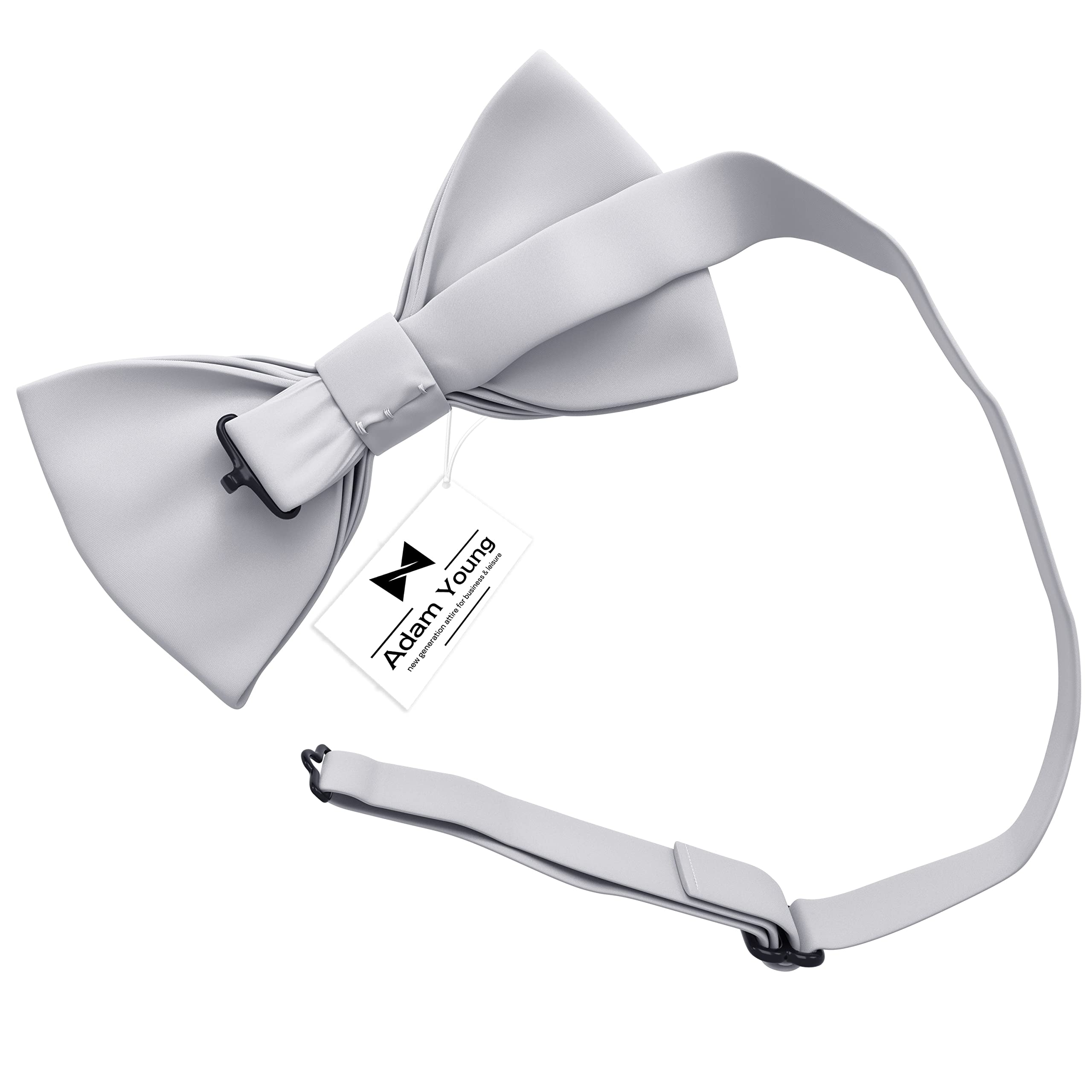 Adam Young Men's Bow Ties Pre-Tied Style Formal Satin Classic Bowtie for Tuxedo Faux Silk - Image 3