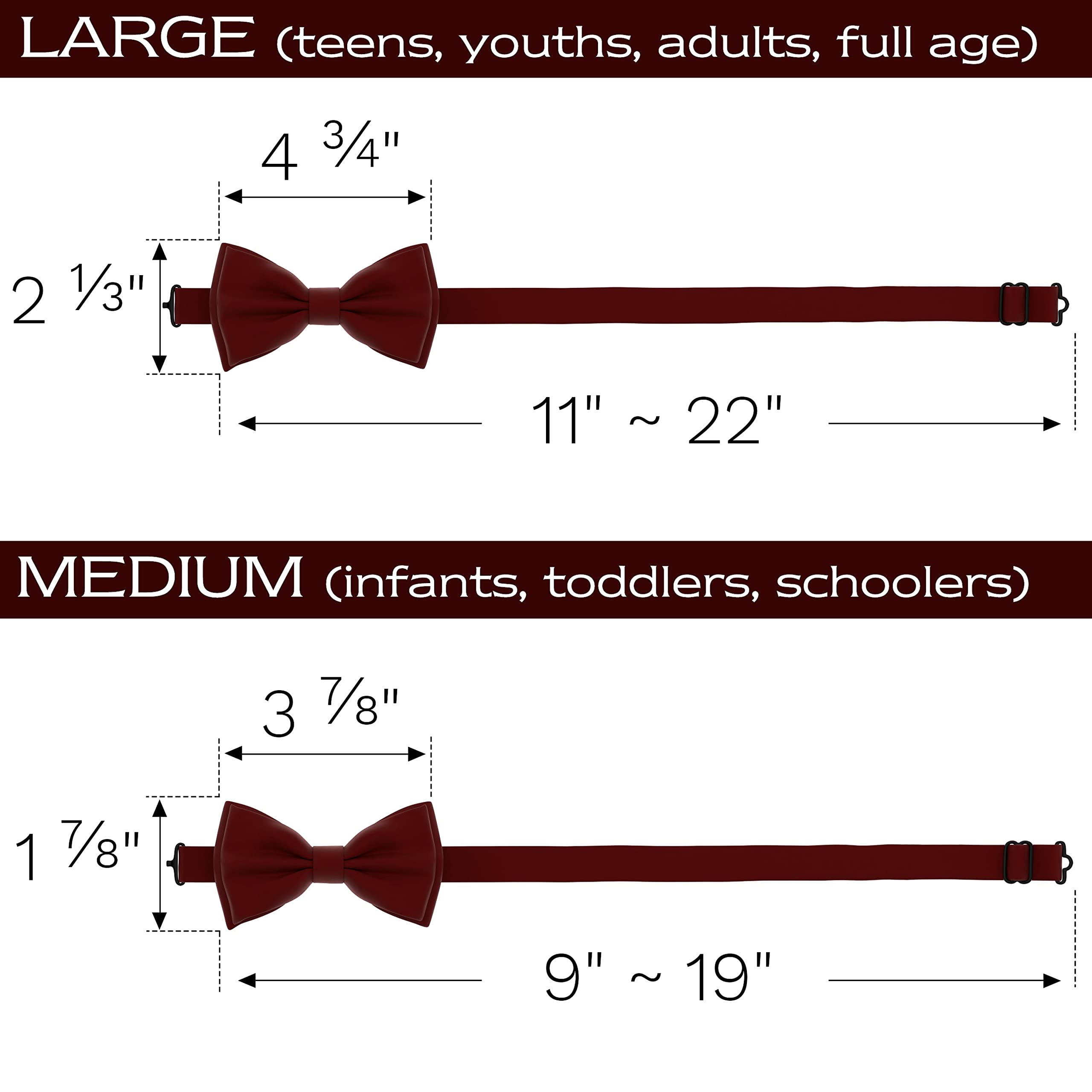 Adam Young Men's Bow Ties Pre-Tied Style Formal Satin Classic Bowtie for Tuxedo Faux Silk - Image 5