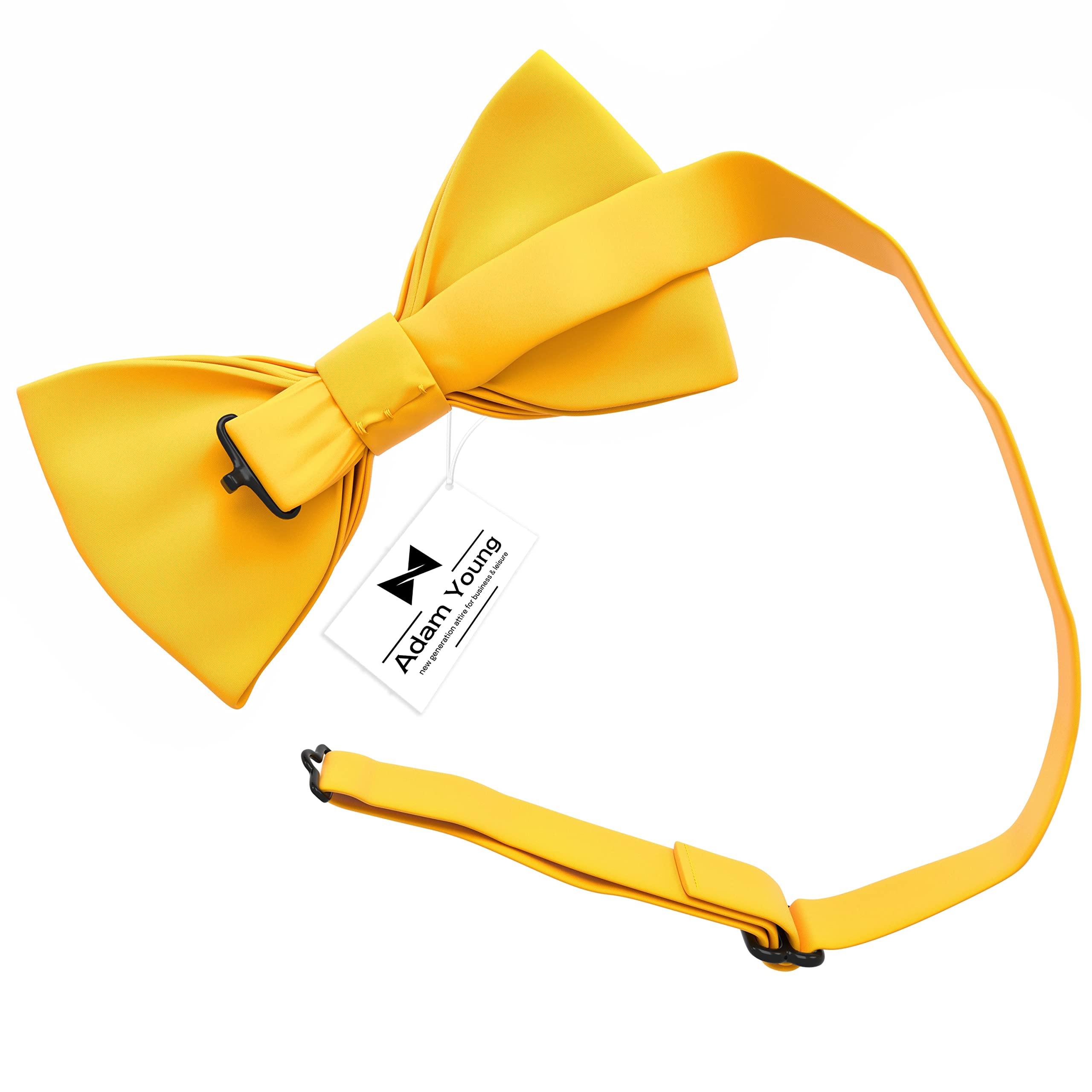 Adam Young Men's Bow Ties Pre-Tied Style Formal Satin Classic Bowtie for Tuxedo Faux Silk - Image 3