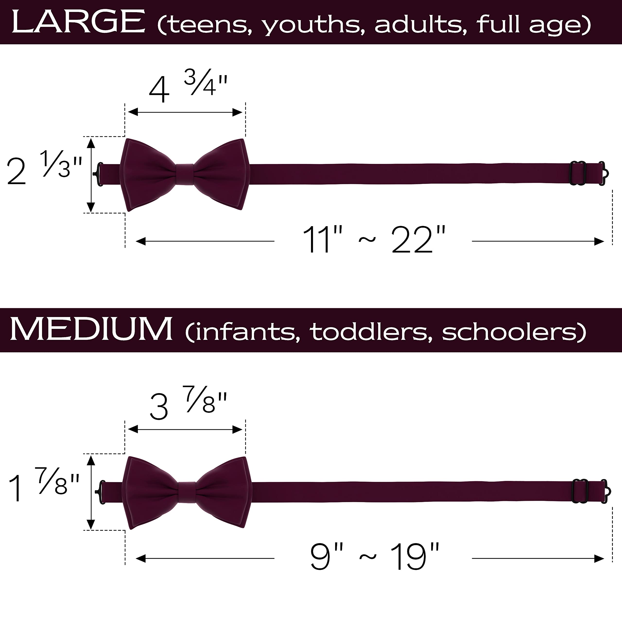 Adam Young Men's Bow Ties Pre-Tied Style Formal Satin Classic Bowtie for Tuxedo Faux Silk - Image 5