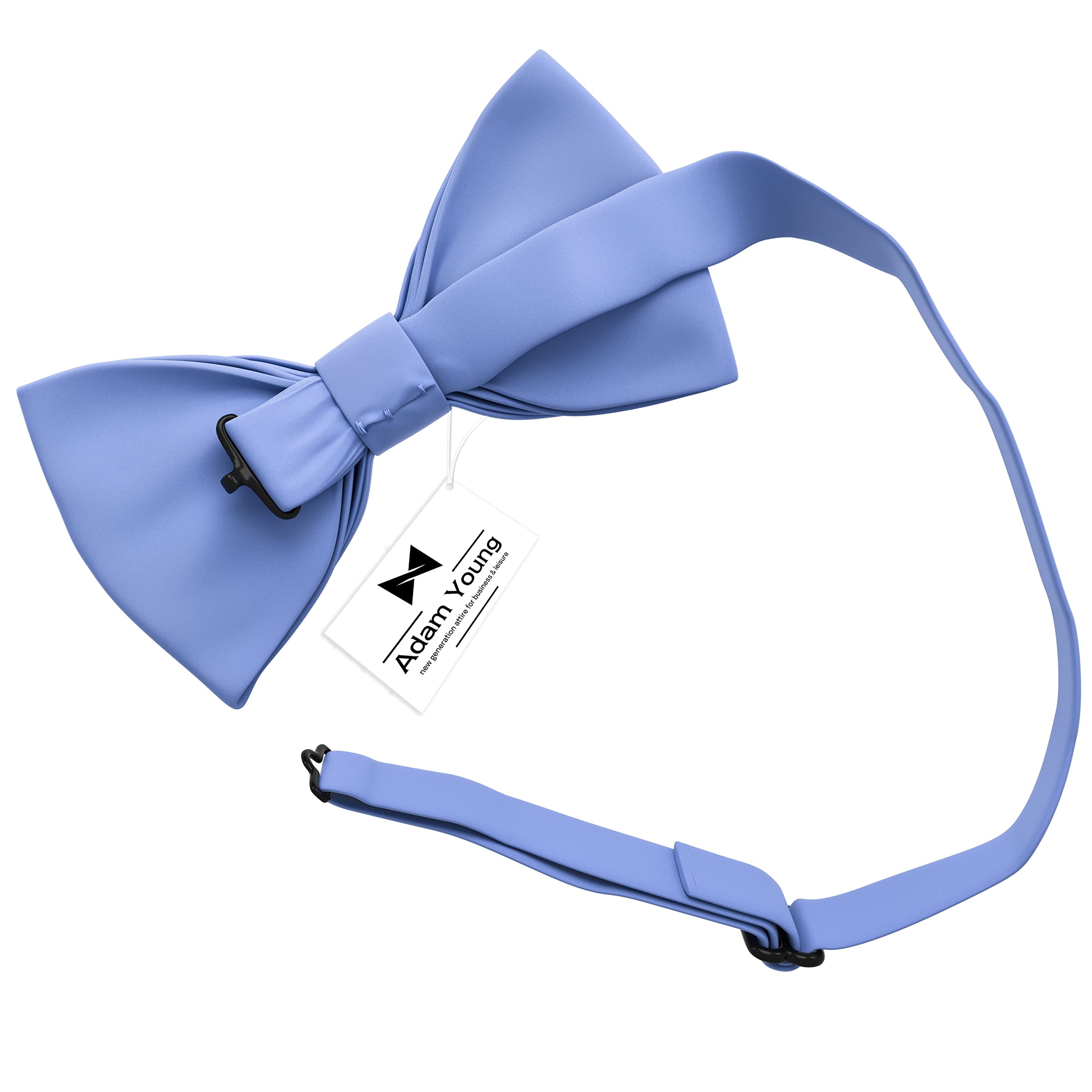 Adam Young Men's Bow Ties with Handkerchief Pre-Tied Style Formal Satin Classic Bowtie for Tuxedo Faux Silk - Image 3