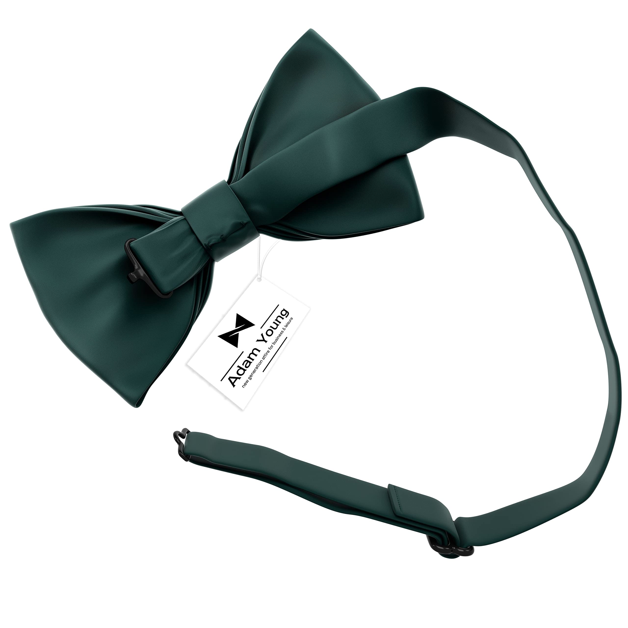 Adam Young Men's Bow Ties with Handkerchief & Cufflinks Pre-Tied Style Formal Satin Classic Bowtie for Tuxedo Faux Silk - Image 3